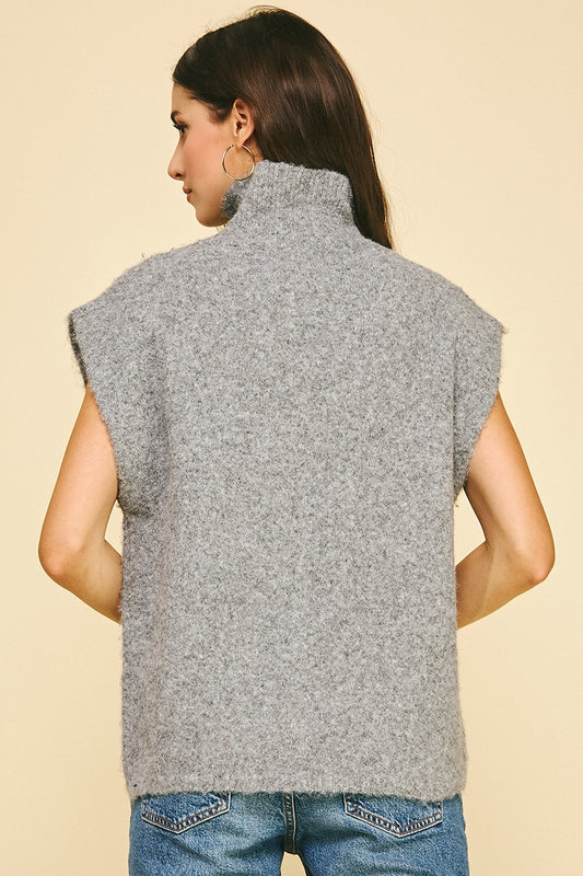 The Woven Grace Turtle Neck Cap Sleeve Sweater