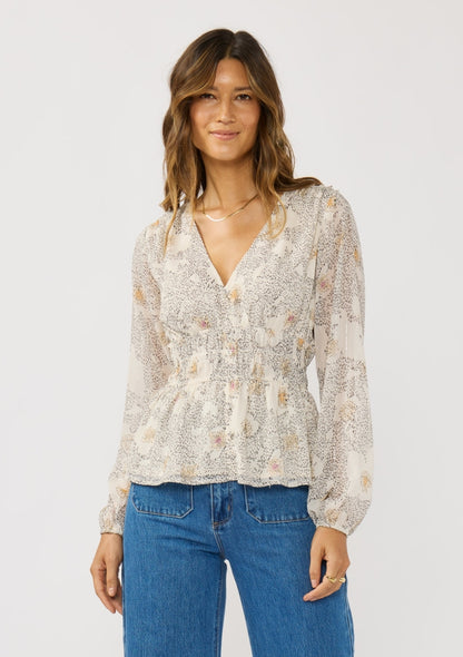 Mist and Marigold Peplum Top