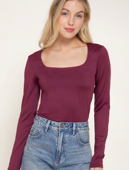Double Lined Square Neck Top