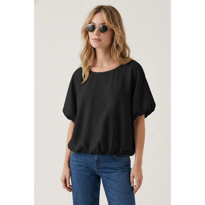 Prairie Breeze Bubble Blouse in Black
