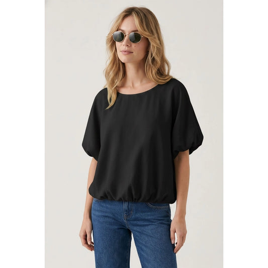 Prairie Breeze Bubble Blouse in Black