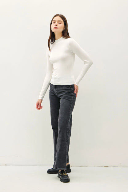 The Lucy Fitted Mock Neck Sweater