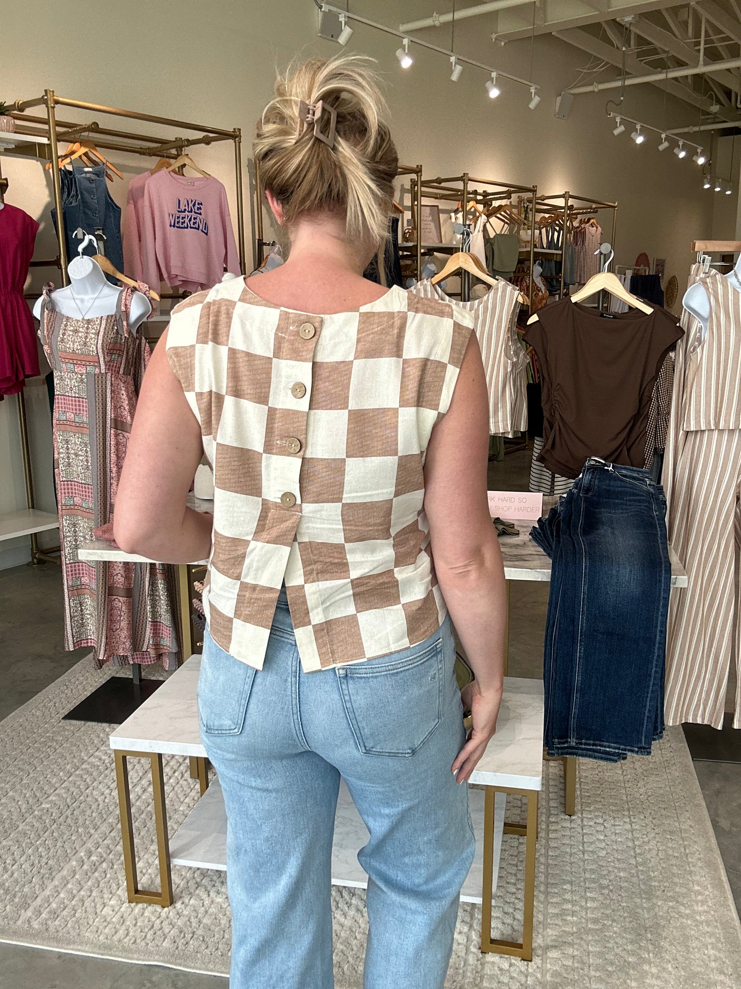 Picnic Perfect Checkered Tank