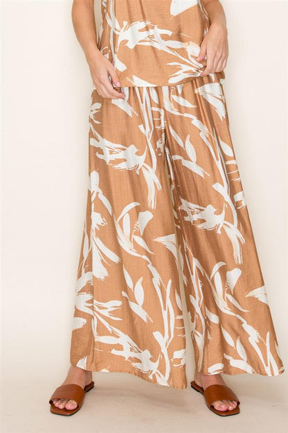 Satin Dream Smocked Wide-Leg Pant