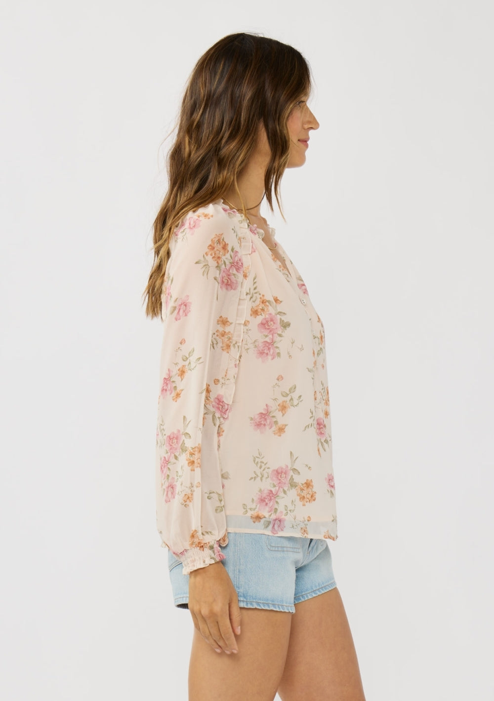 The Blush & Sage Soft Floral Print Blouse