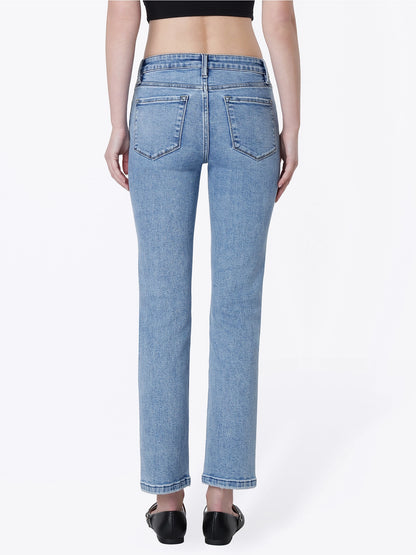 Lovervet Mid Rise Ankle Straight Jeans