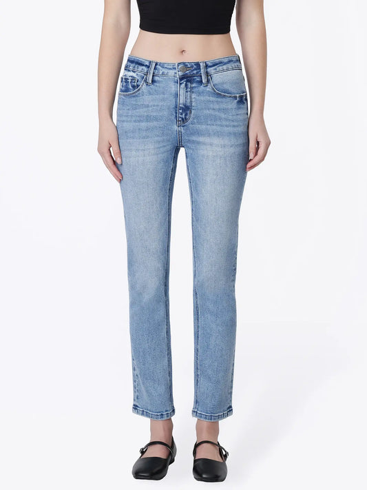 Lovervet Mid Rise Ankle Straight Jeans