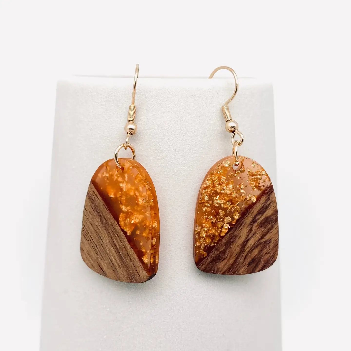 Wood & Resin Pendant Earrings