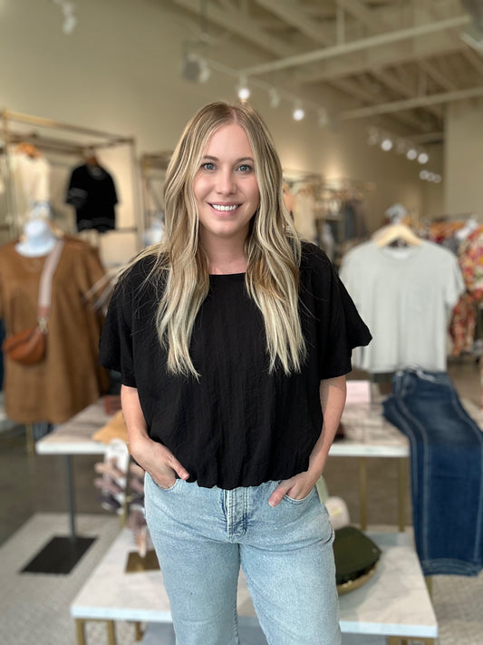 Prairie Breeze Bubble Blouse in Black