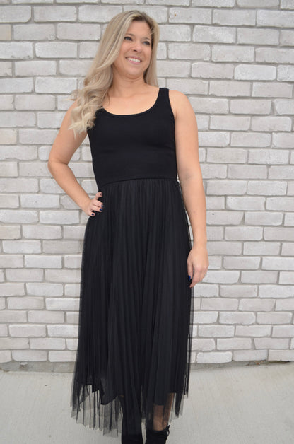 Elan Maxi Tulle Tank Dress