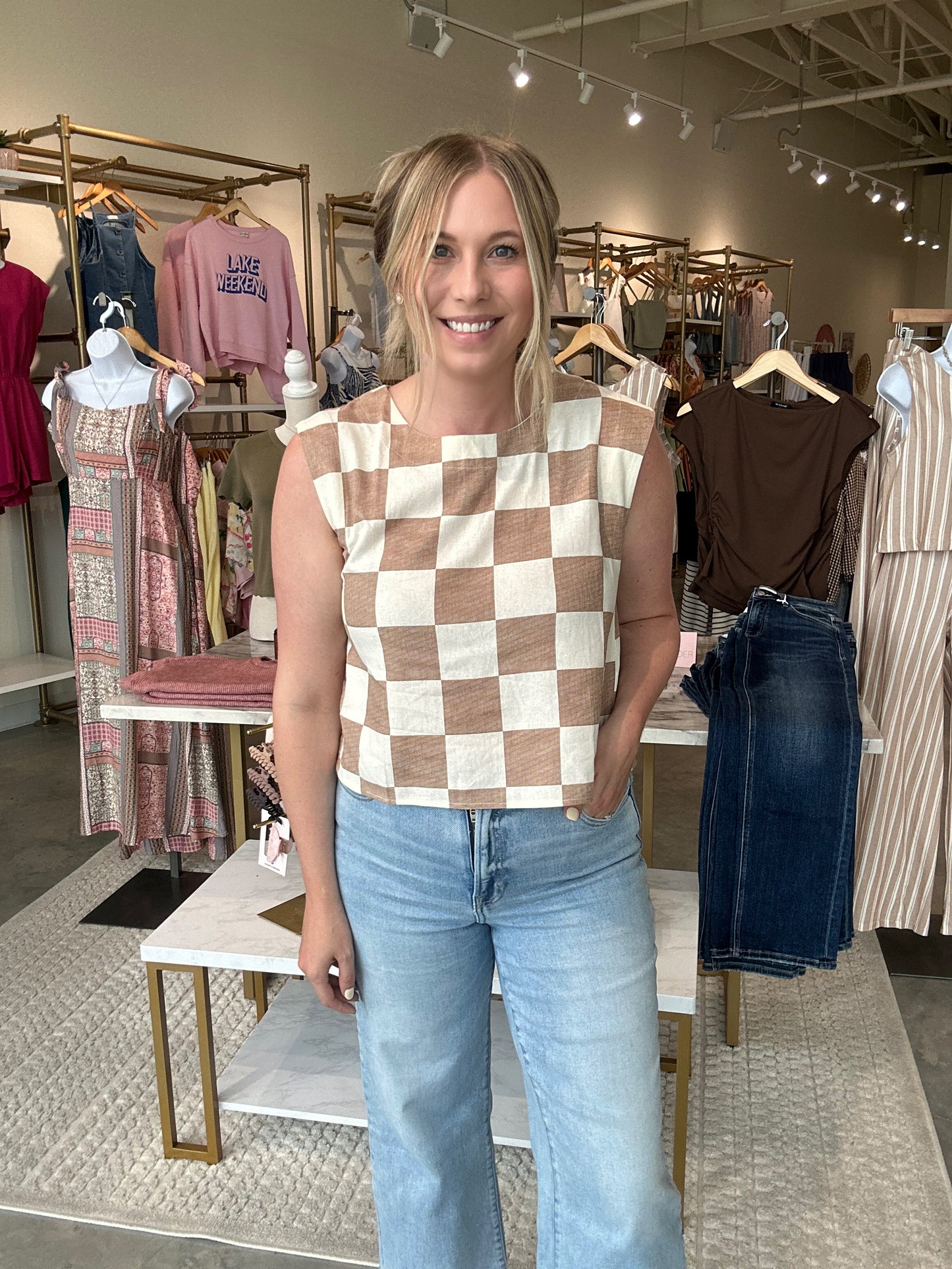 Picnic Perfect Checkered Tank