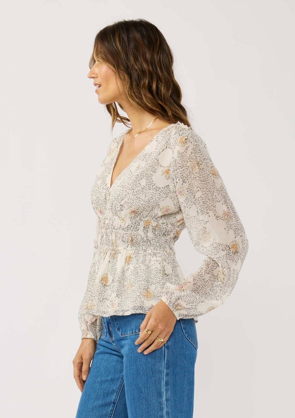 Mist and Marigold Peplum Top