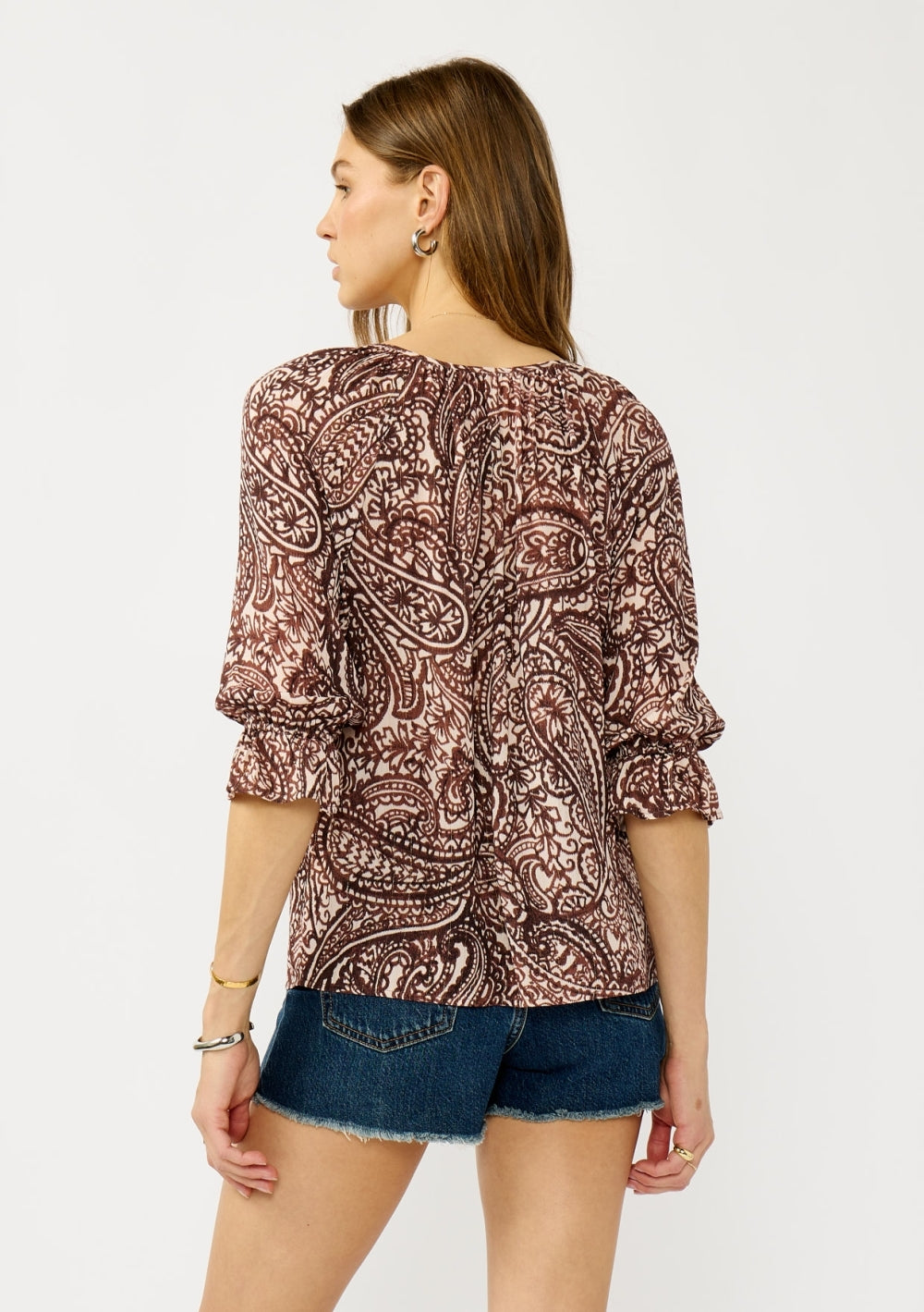 The Prairie Paisley Tie Neck Blouse