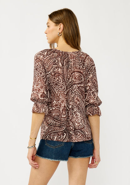 The Prairie Paisley Tie Neck Blouse