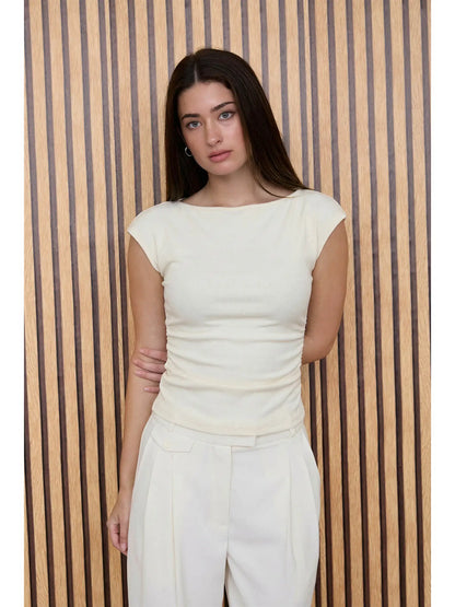 Harper Boat Neck Cap Sleeve Top
