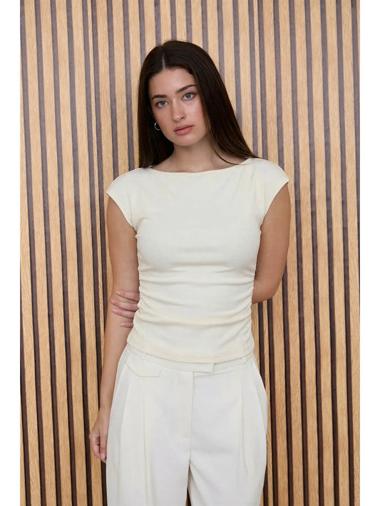 Harper Boat Neck Cap Sleeve Top