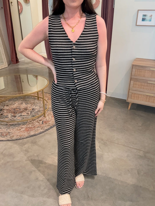 Harbor Stripe Button Tank