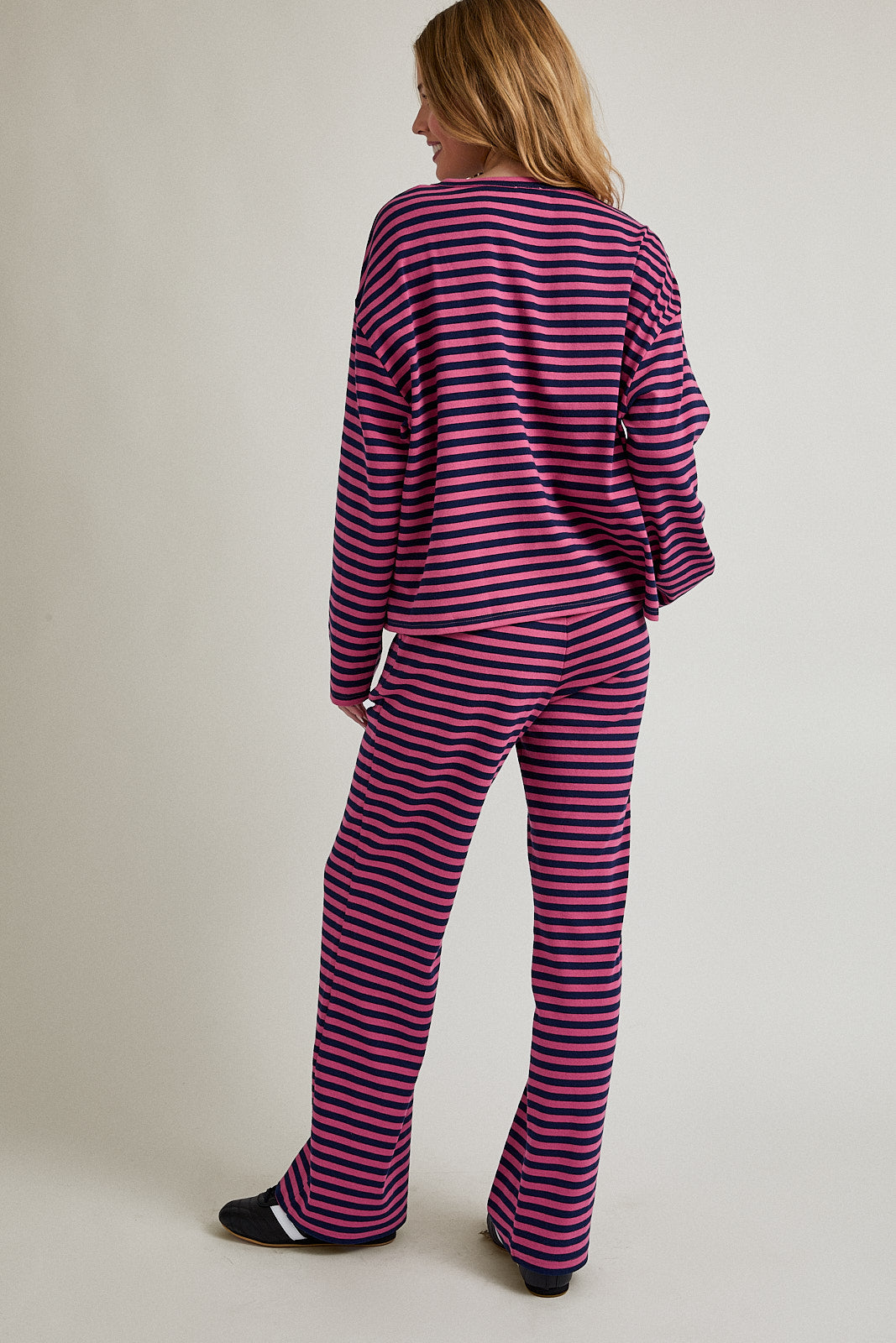 Midnight Blush Striped Pajama Set
