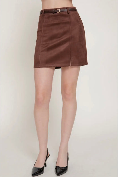 The Cocoa Suede Mini Skirt