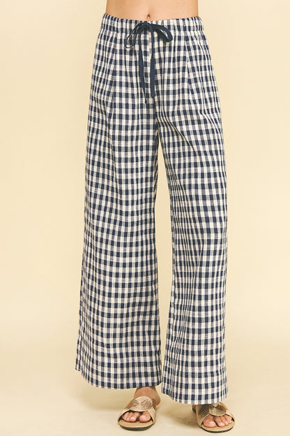The Refined Wide Leg Plaid Pants