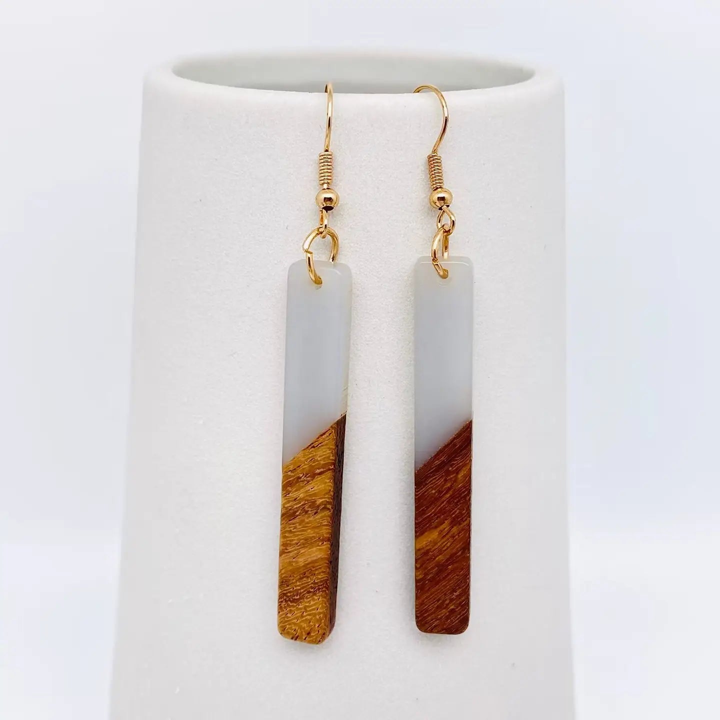 Wood & Resin Pendant Earrings