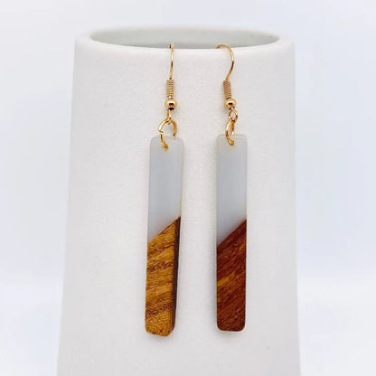 Wood & Resin Pendant Earrings