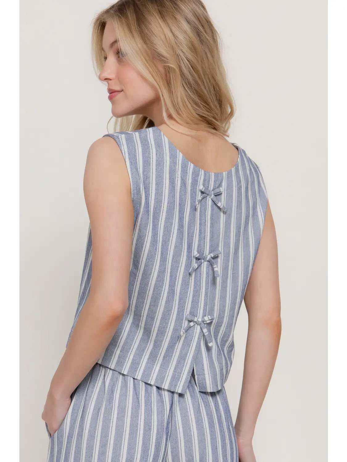 Seaside Stripe Bow Back Tank