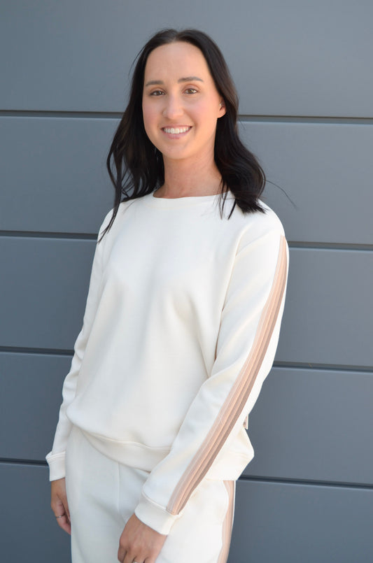The Cloudwalk Neutral Striped Crew