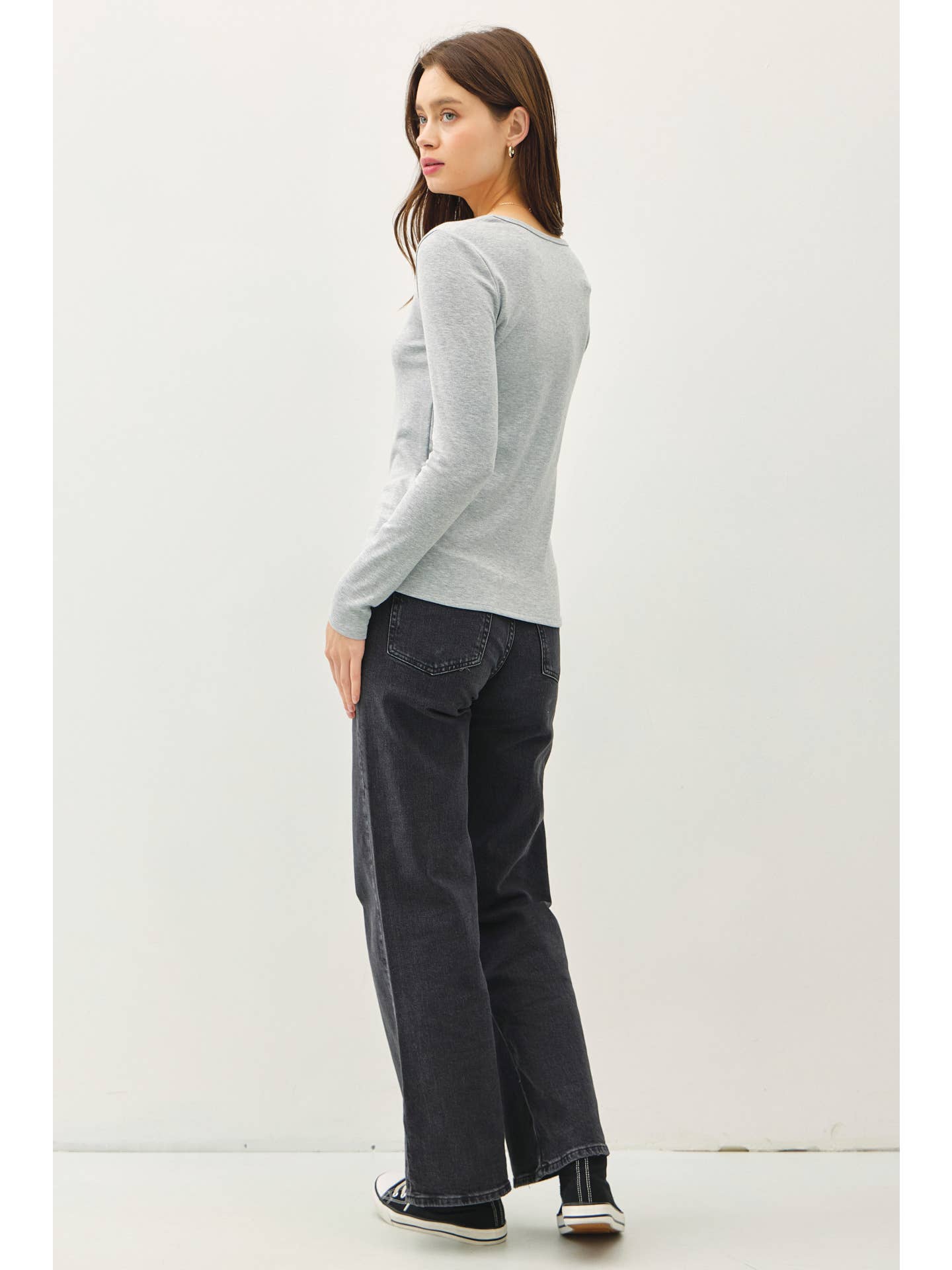 The Simple Grace Split Neck Top