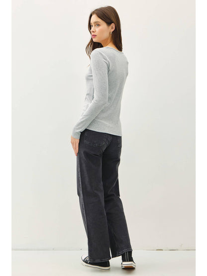 The Simple Grace Split Neck Top