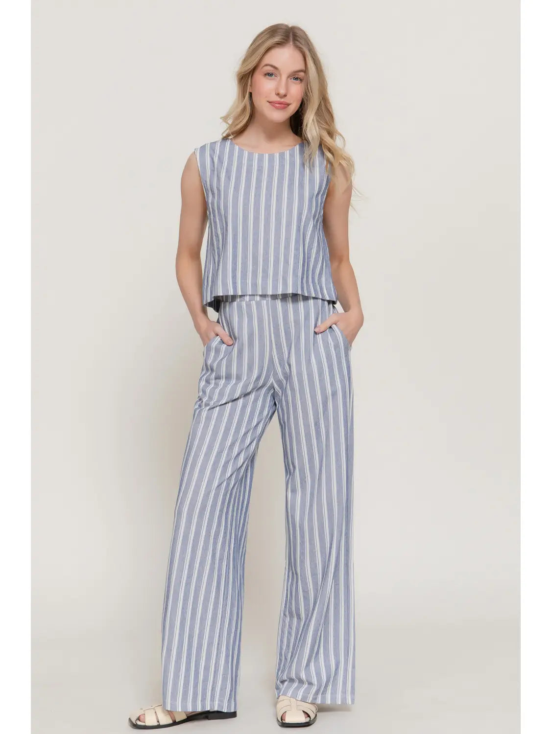 Seaside Stripe Bow Back Tank