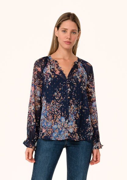 The Twilight Bloom Front Button Blouse