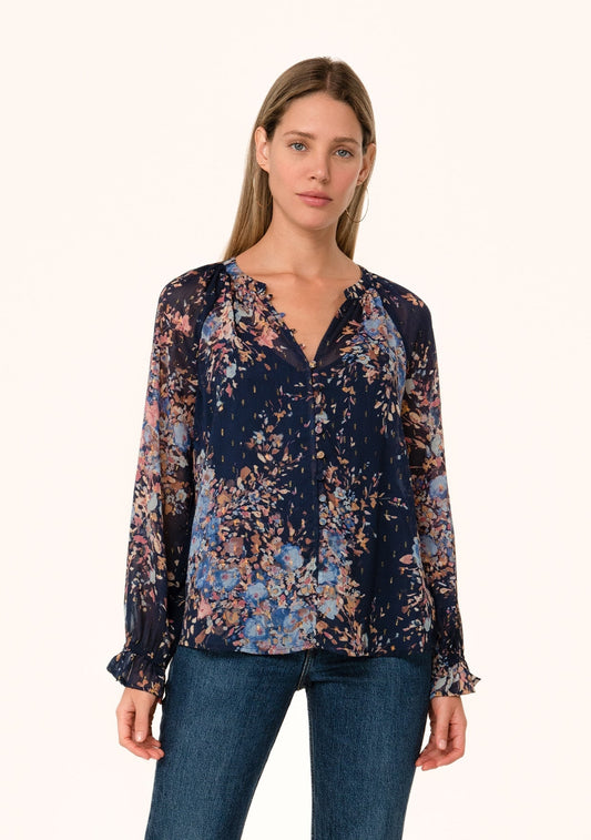 The Twilight Bloom Front Button Blouse
