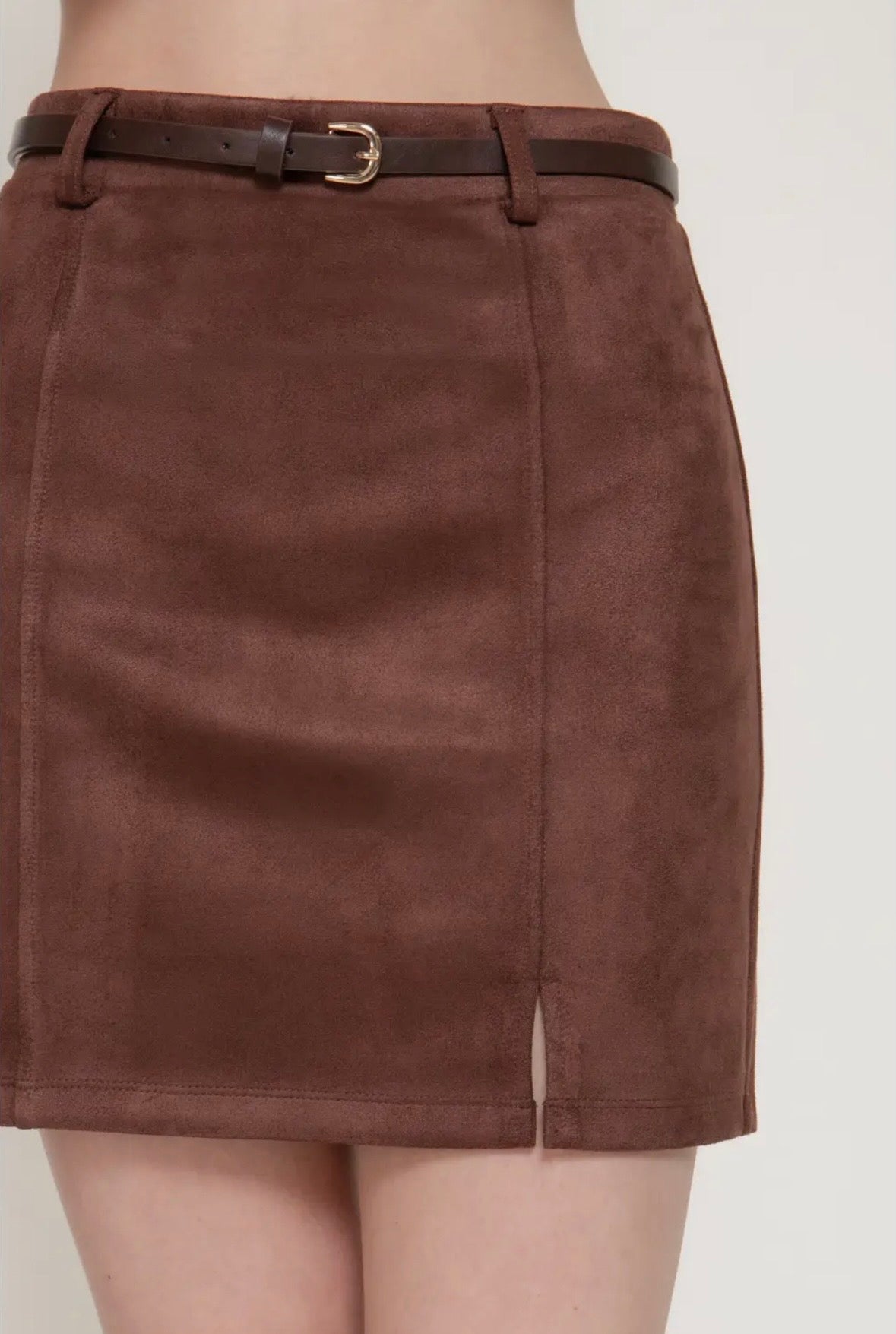 The Cocoa Suede Mini Skirt