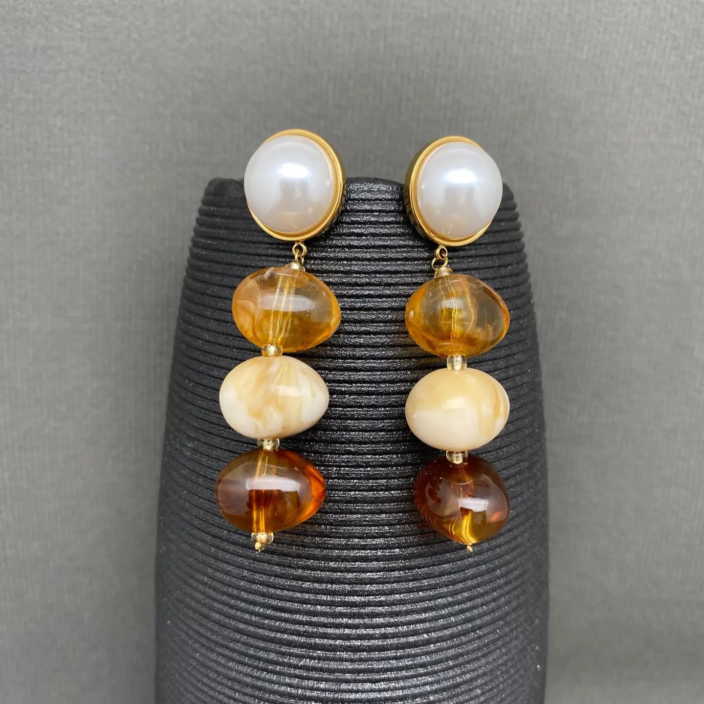 Amber Resin Earrings