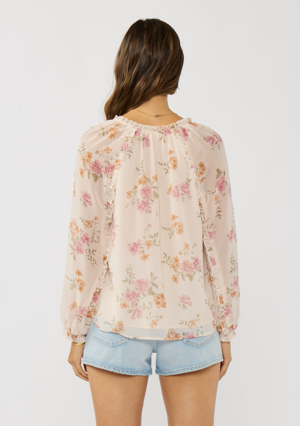 The Blush & Sage Soft Floral Print Blouse