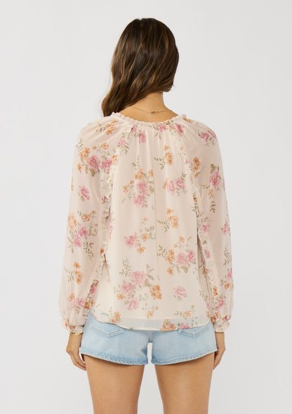 The Blush & Sage Soft Floral Print Blouse