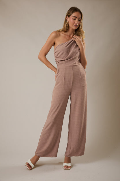 The One-Shoulder Muse Ruched Jumpsuit
