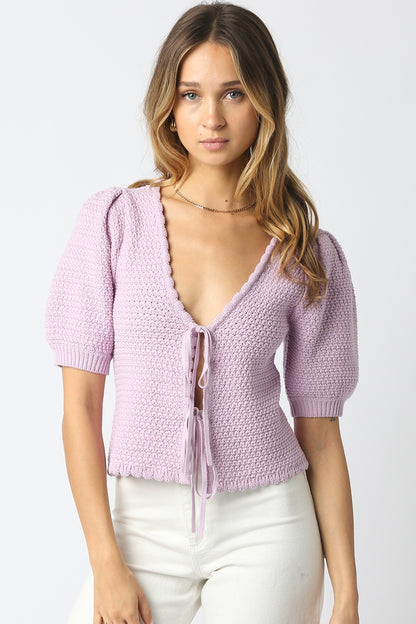 Liz Tie Front Knit Top