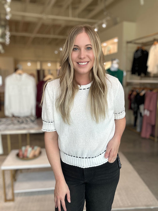 Marlowe Knit Top in White