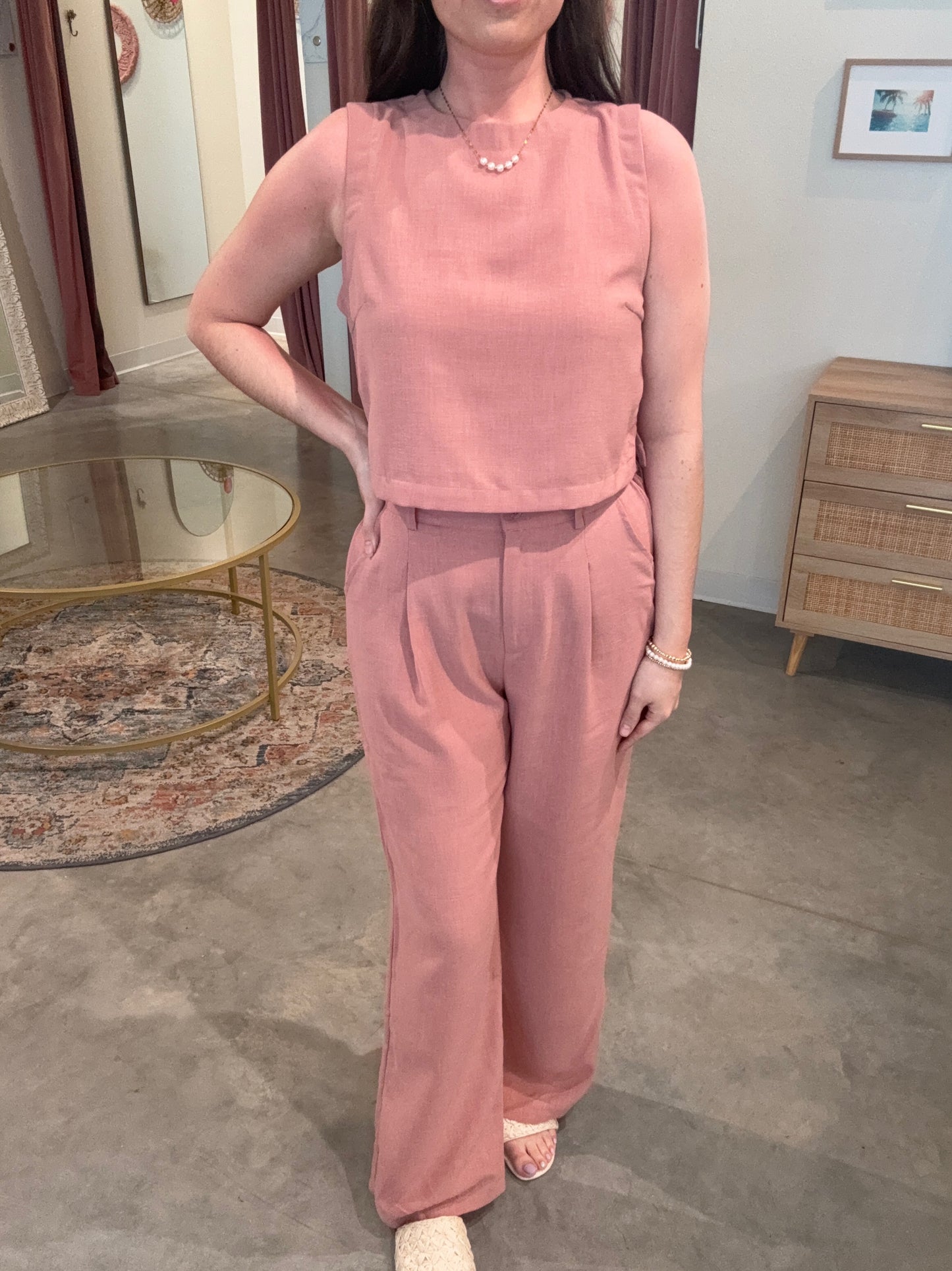 Rosewater Linen Top