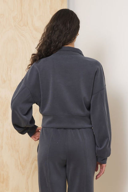 The Luxe Graphite Cloud Quarter Zip