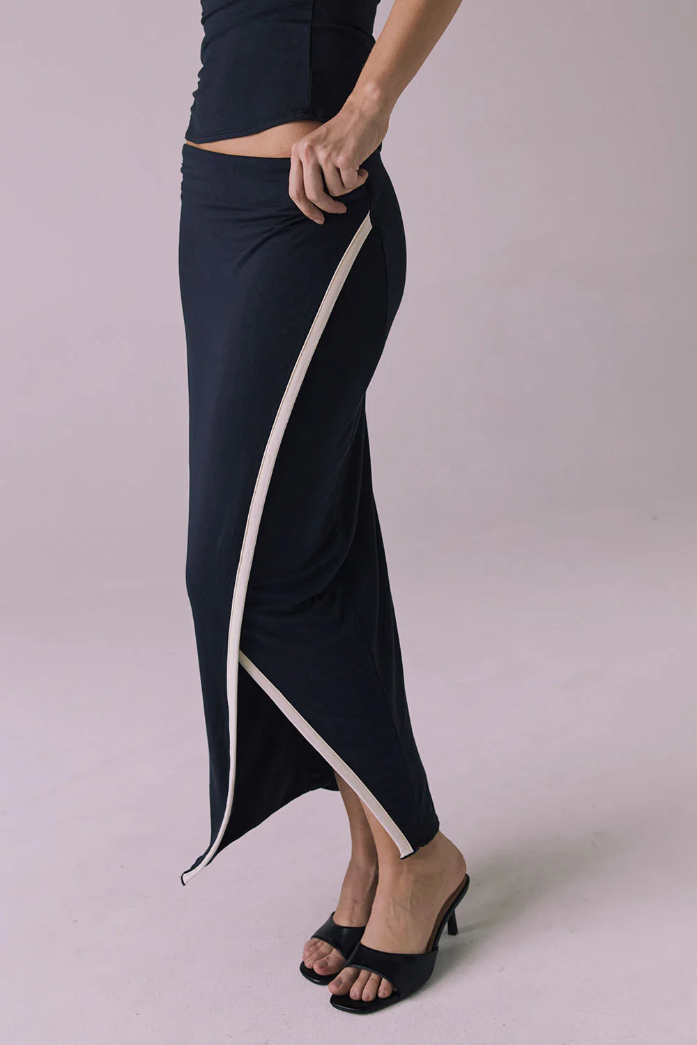 Chaser | Tavina Midi Skirt Side Slit View 