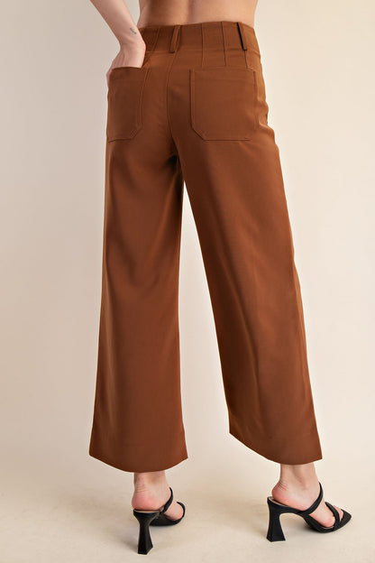 Colette Cropped Wide-Leg Pants Camel