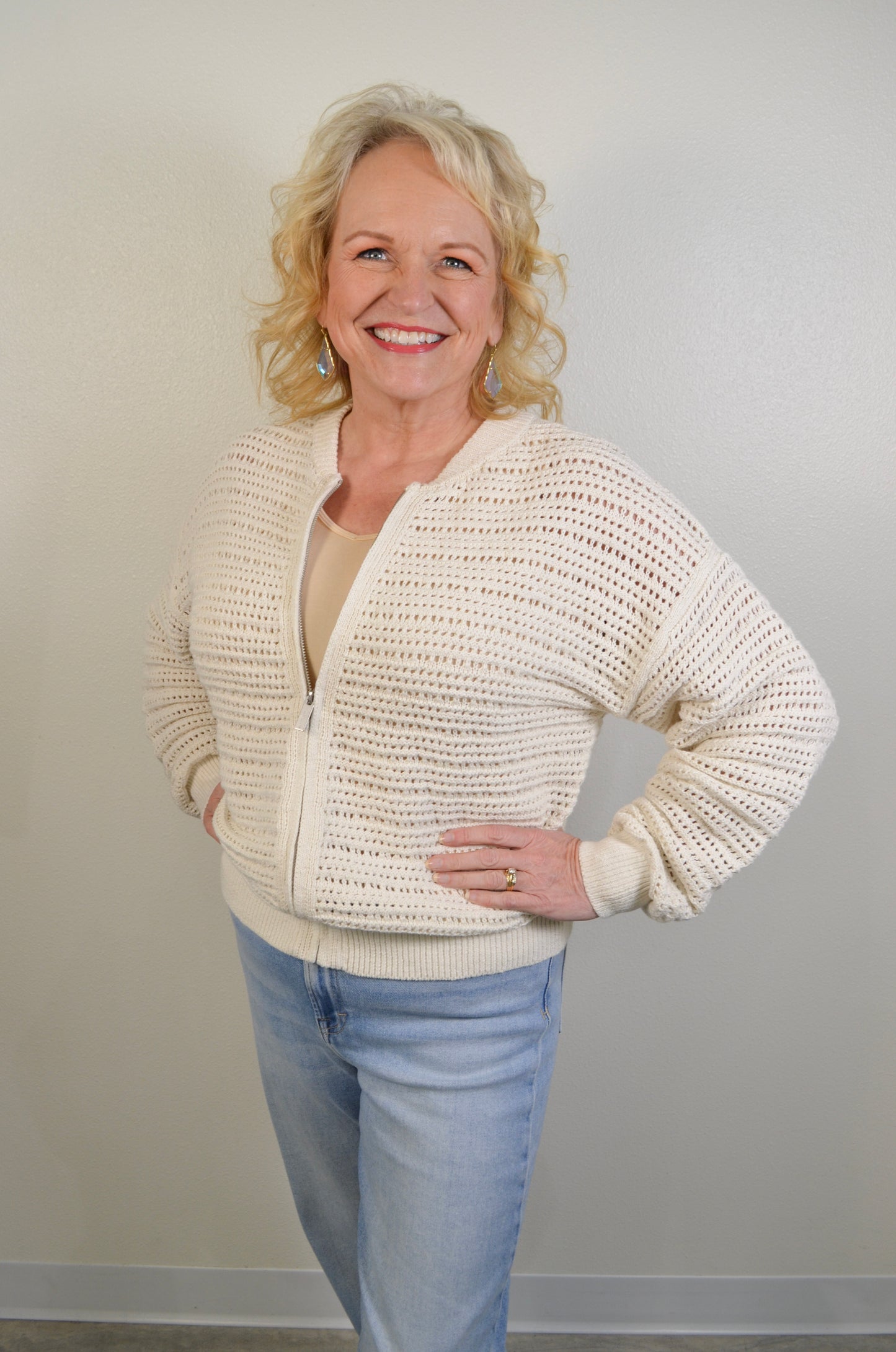 Sanctuary | Open Knit Bomber