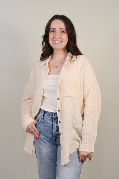 Gauze Button Up Shirt