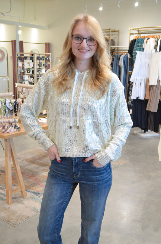 Elan Silver Stitch Sweater Hoodie