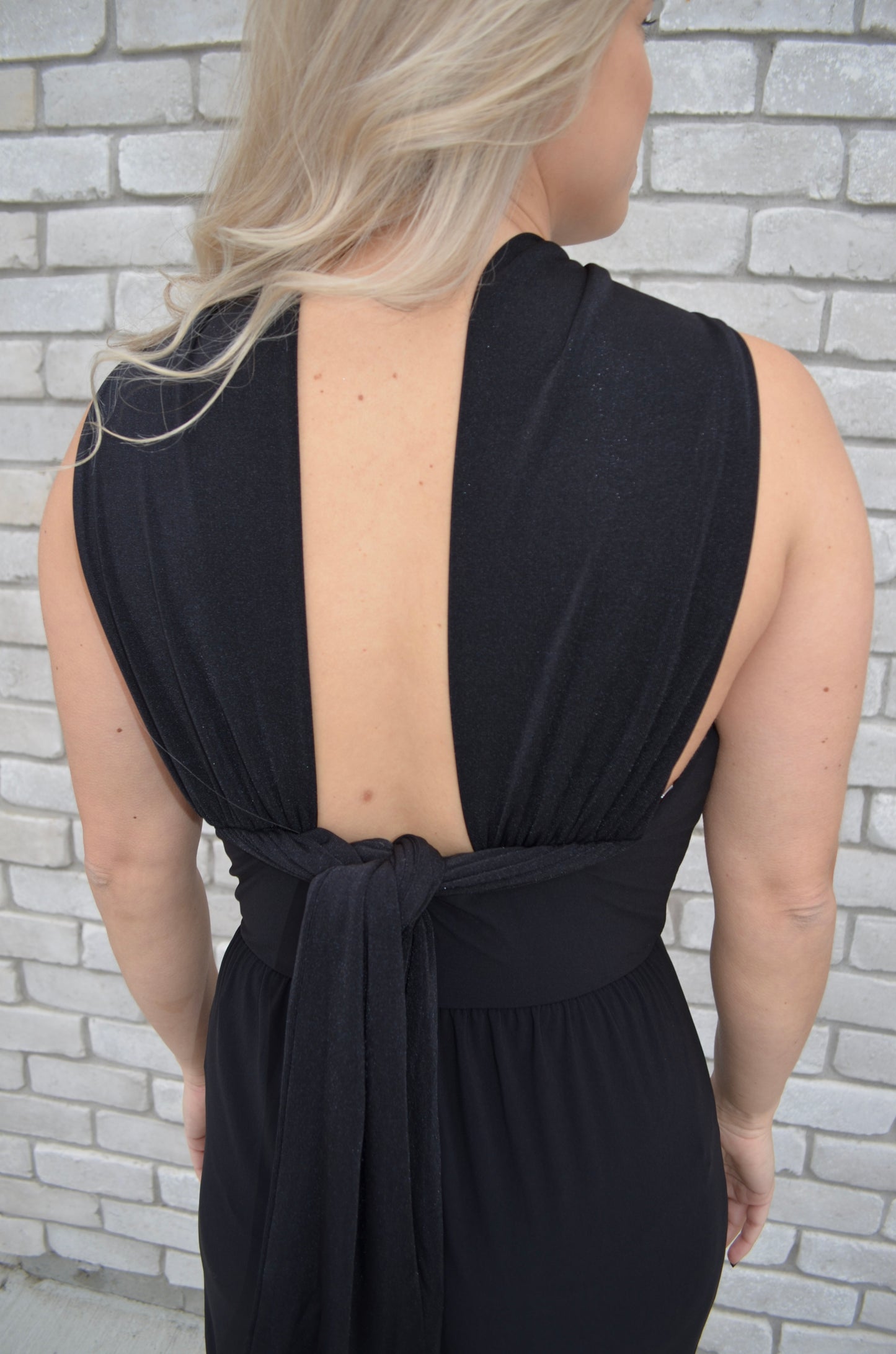 The Back Tie Affair Mock Neck Jumpsuit