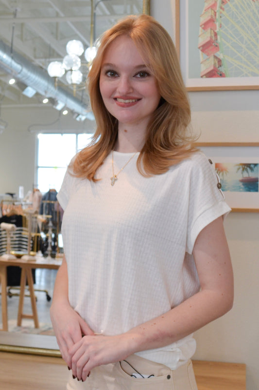 The Pretty in Pointelle Button Top