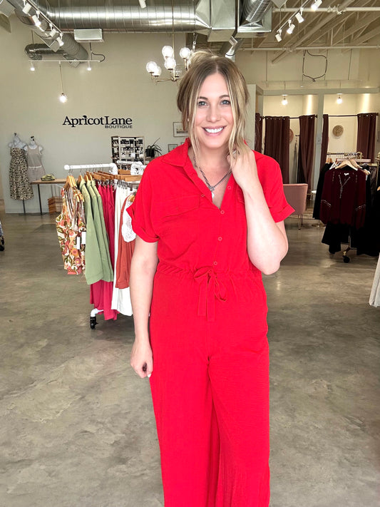 Red Hot Getaway Jumpsuit